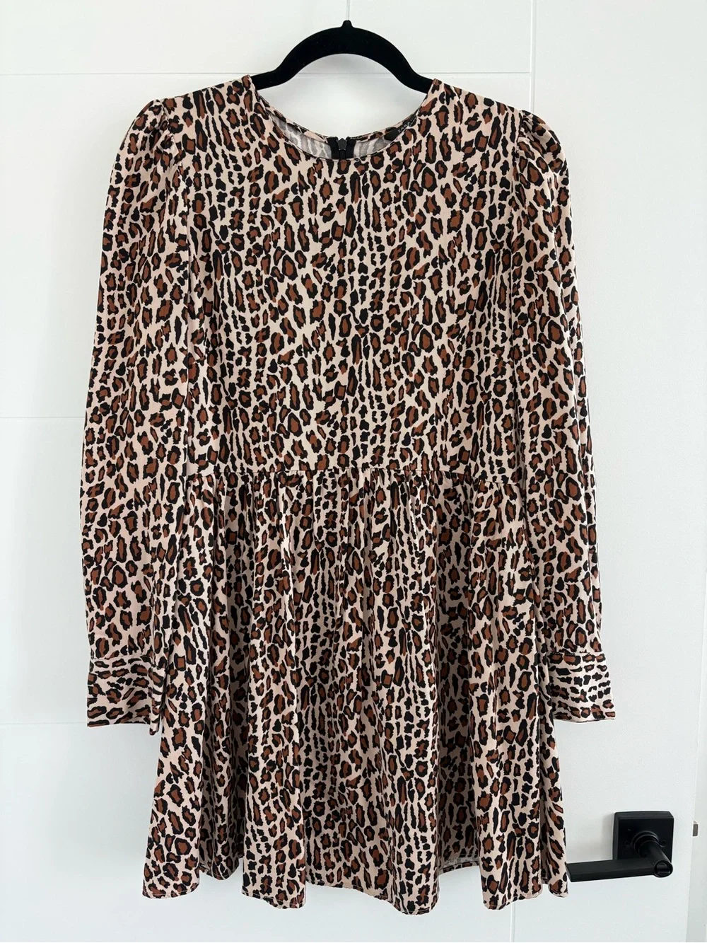 Zara Leopard Print Mini Babydoll Dress